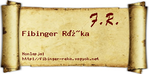 Fibinger Réka névjegykártya